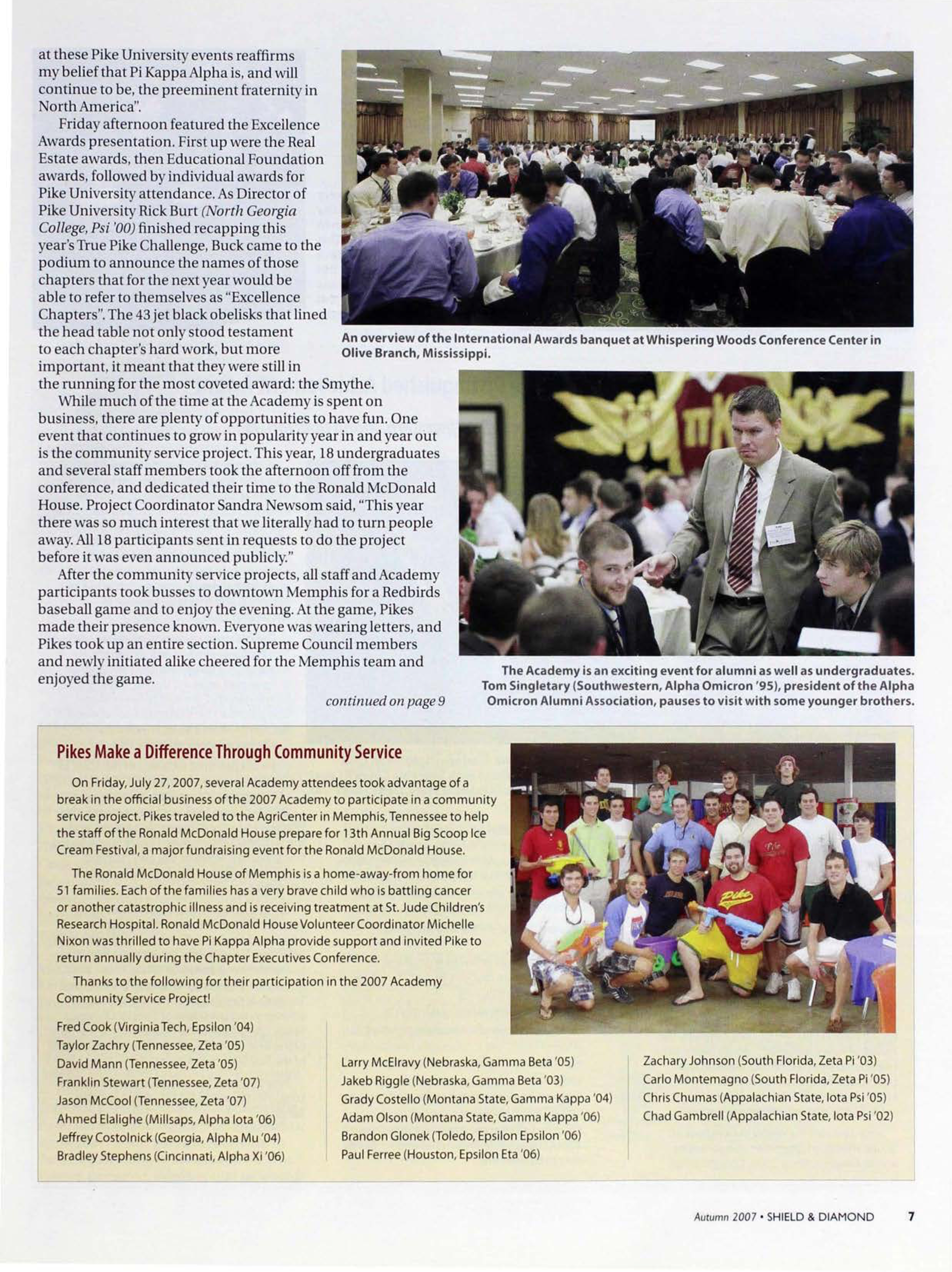 Pikes Make a Difference Through Community Service